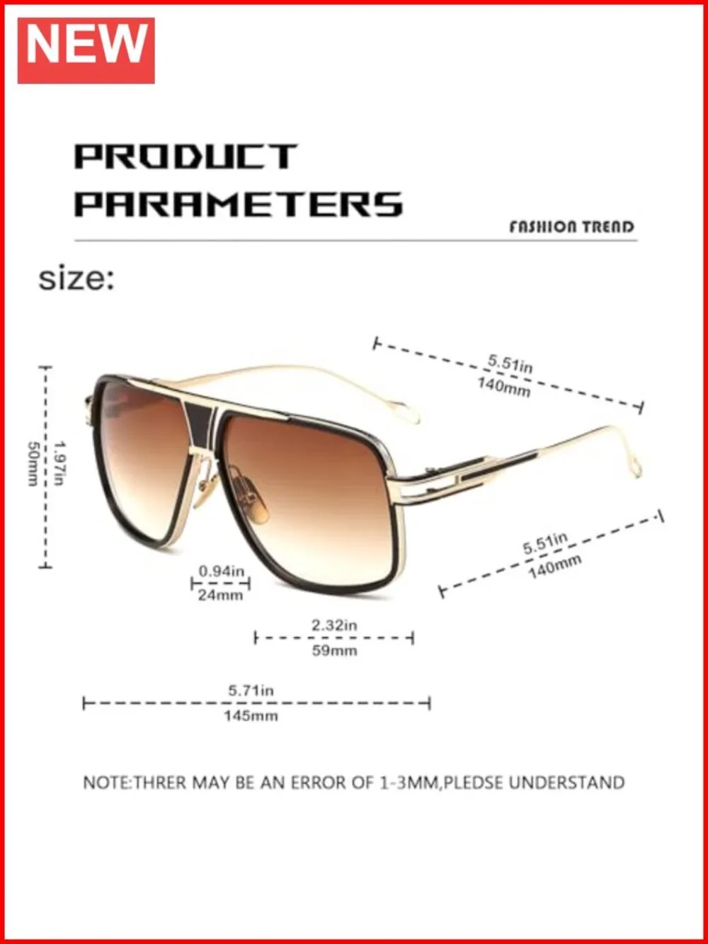 Aviator Sunglasses UV Protection Oversized Retro Shades Goggle Alloy